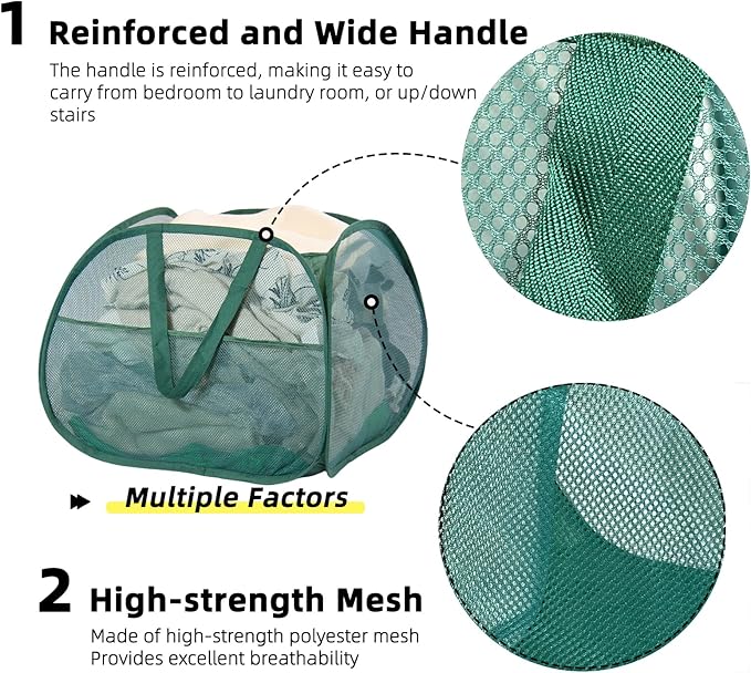 Collapsible Laundry Basket, 90L Foldable Pop Up Laundry Hamper
