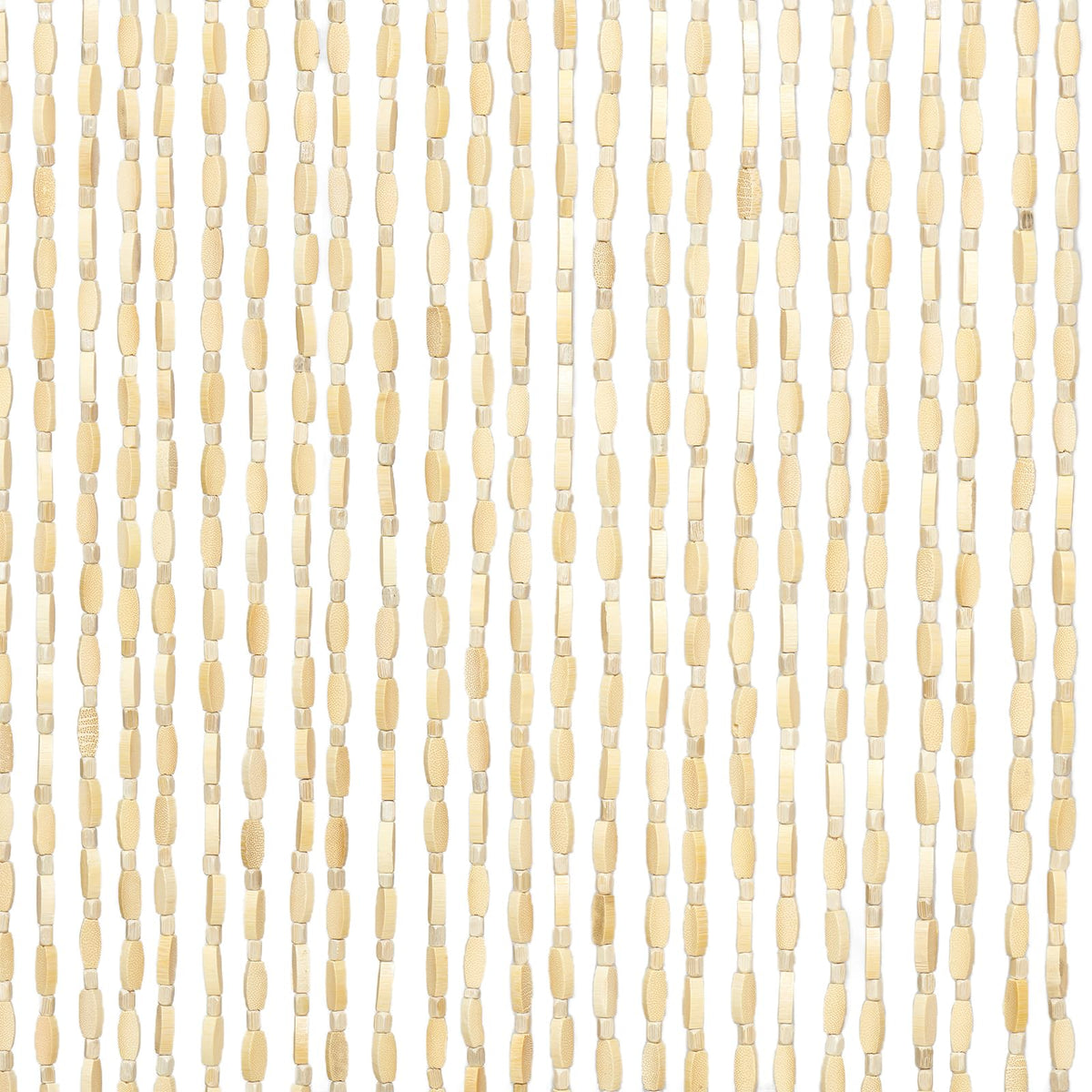 HYVAKUPPA 35.5" x 75" Bamboo and Wood Beaded Curtain for Doorway 52 Strands Handmade Bohemian Door Beads Curtain Boho Hanging Room Divider for Bedroom Living Home Deco, Beige