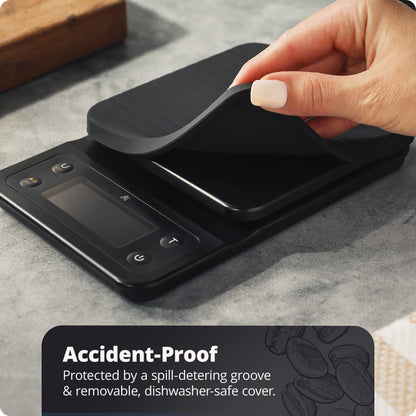 Greater Goods 0.1g Precision Coffee Scale with Timer – 3kg Digital Scale for Pour-Over, Espresso, French Press, Kitchen Use (Onyx Black)