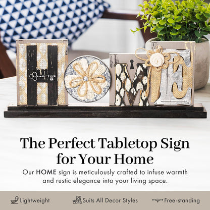 Young's Wood and Multi Media Home Table Top Sign, 17.75", Multicolor