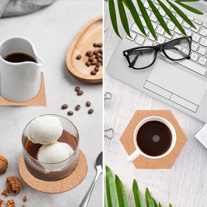 uxcell 60pcs Cork Coasters for Drink, 3.75 Inch Round Drink Coaster Heat Resistant Bar Coasters for Wine Glasses Cups Mugs Home Tabletop Decoration