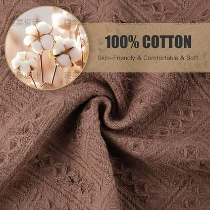 Boho Bathroom Decor Hand Towel 4 Pack 100% Turkish Cotton 14 x 30 Inch Boho