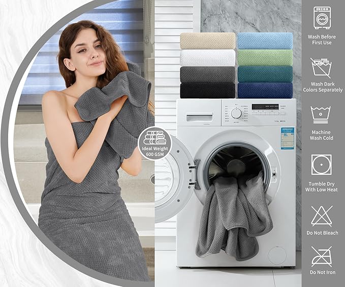 Extra Large Bath Towel Set of 4, Oversized Bath Sheet Super Soft Highly