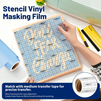 TECKWRAP Blue Stencil Vinyl - Blue Stencil Film for Craft Cutter - Removable Vinyl Stencil Paper - Easy to use, No Residue, Multi-Purpose (12” x 30FT)
