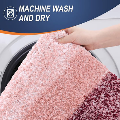 OLANLY Large Bathroom Rugs Mat 45x27, Extra Soft Absorbent Microfiber Bath Rugs, Rubber Backing, Quick Dry, Machine Washable Bath Mats for Bathroom Floor, Tub and Shower, Home Decor Accessories, Red