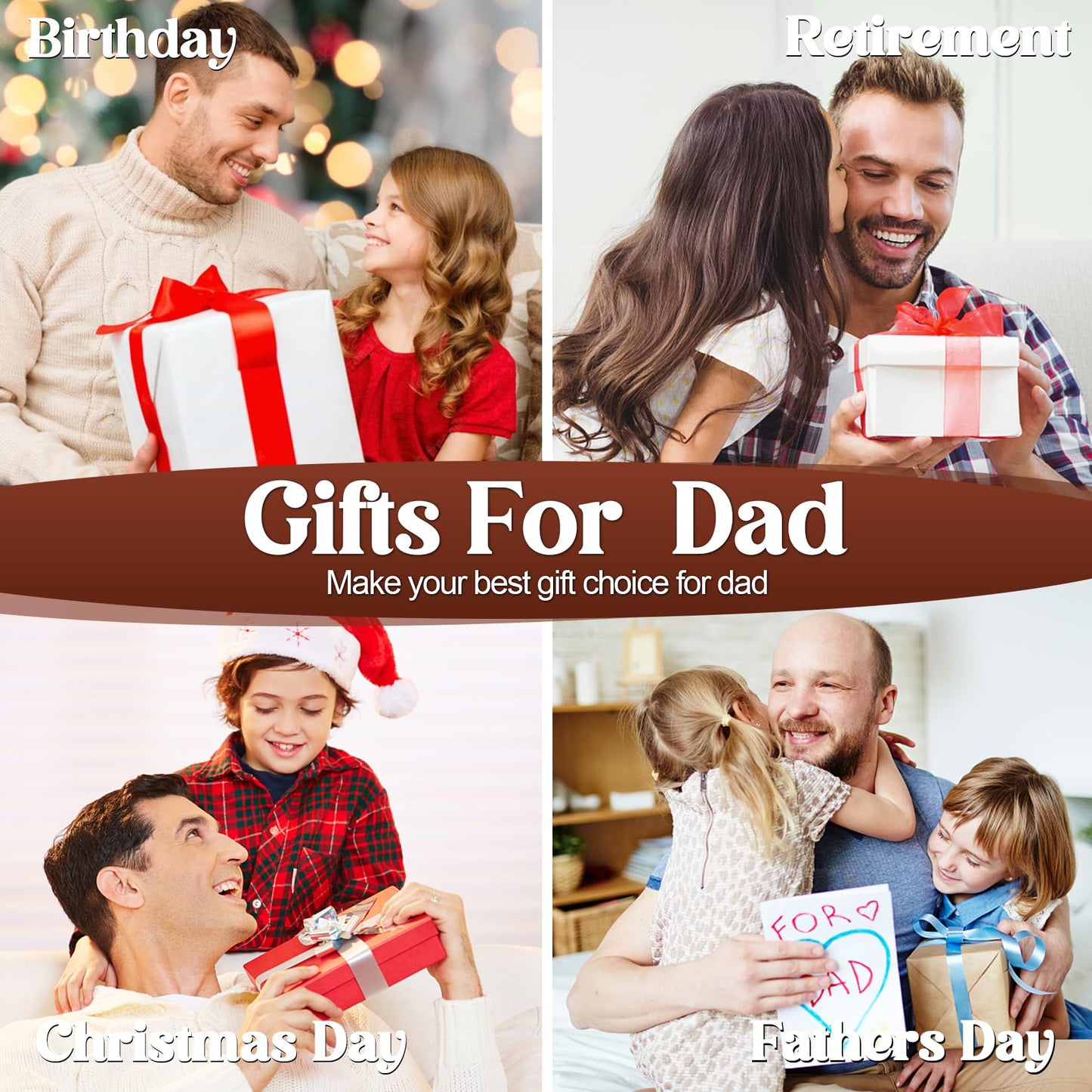 Dad Gifts for Fathers Day, Fathers Day Dad Gifts from Daughter Son, Fathers Day Husband Gifts from Wife, Christmas Birthday Gifts for Dad, Stocking Stuffers for Men Him Dad, Wood Phone Docking Station