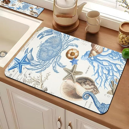24.5" x 15.5" Dish Drying Mat & 24" x 5.5" Sink Splash Guard, Super Absorbent