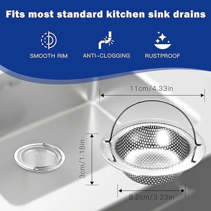 2 Pack Kitchen Sink Drain Strainer