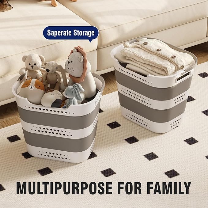 Collapsible Plastic Laundry Basket Hamper
