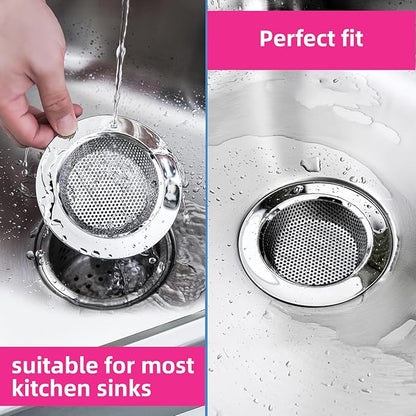 1 Pack Sink Strainer for Most Kitchen Sink Drain Basket, Upgraded Double-Layer