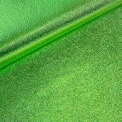 ONEART | Metallic Green Soft Faux Leather Fabric, 0.9 mm Lambskin Synthetic Pleather for Handbag Wallets Hair Bows Crafts