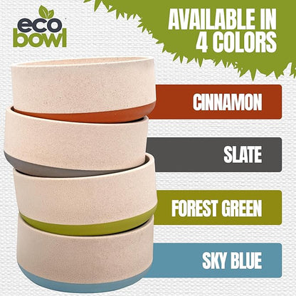 Palz&Co EcoBowl with Lid for Dogs & Cats, 28 oz Blue - Natural Bamboo Pet Bowl with Non-Slip Base, Pet Food and Water Dish, Dishwasher Safe