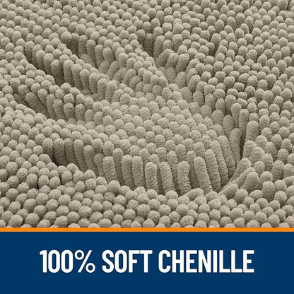 OLANLY Large Bathroom Rugs 59x35, Extra Soft Absorbent Chenille Bath Rugs, Rubber Backing Quick Dry, Machine Washable Bath Mats for Bathroom Floor, Tub and Shower, Home Decor Accessories, Warm Taupe