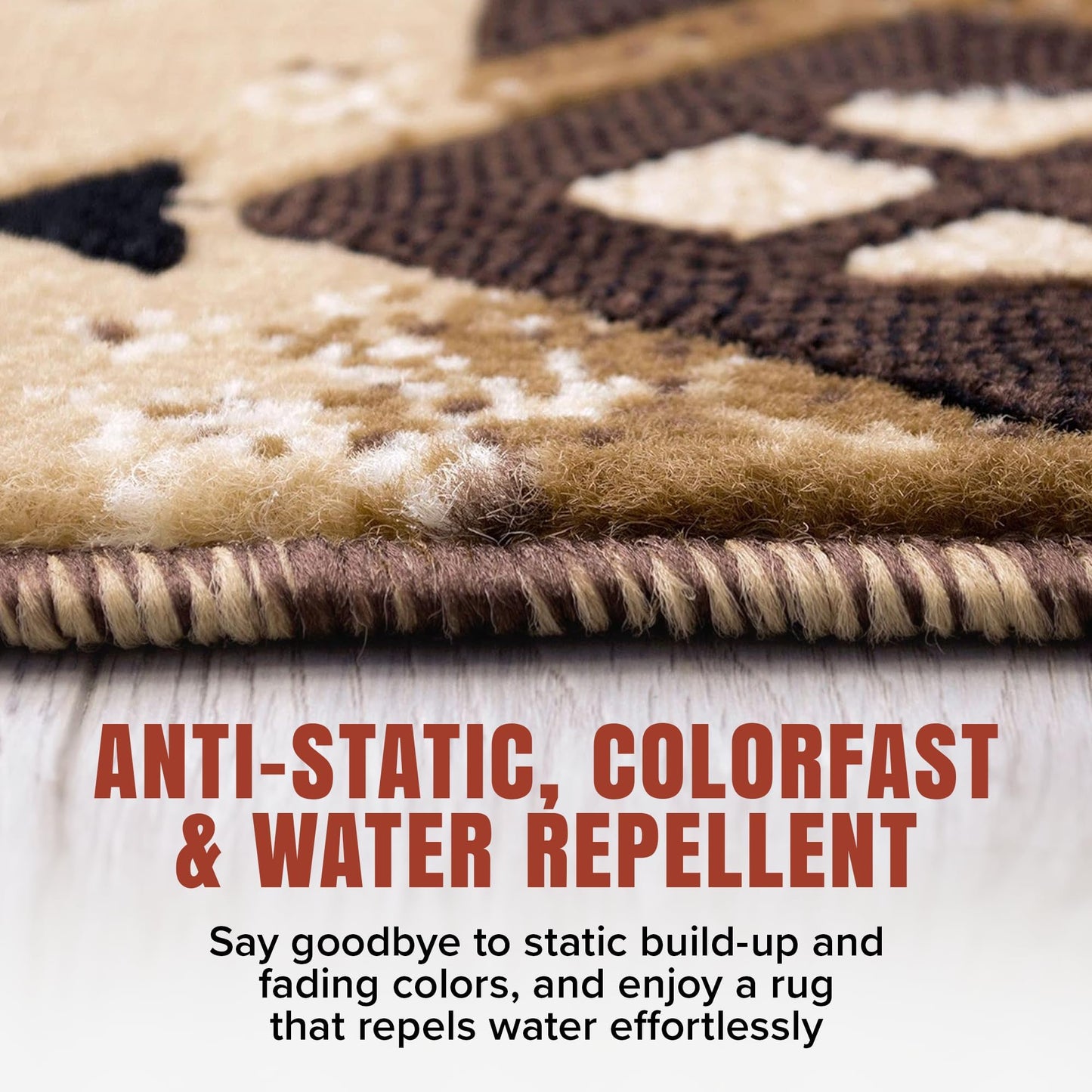 YHSF South West Native American Area Rug C318 - Easy Clean, Thick, Soft, Durable Native Tribal American Indian Inspired Rug for Bedroom/Living Room and More - Berber, 3 Feet x 4 Feet 7 Inches