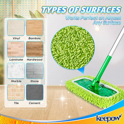 KEEPOW Reusable Dry Sweeping/Wet Mopping Cloths Compatible