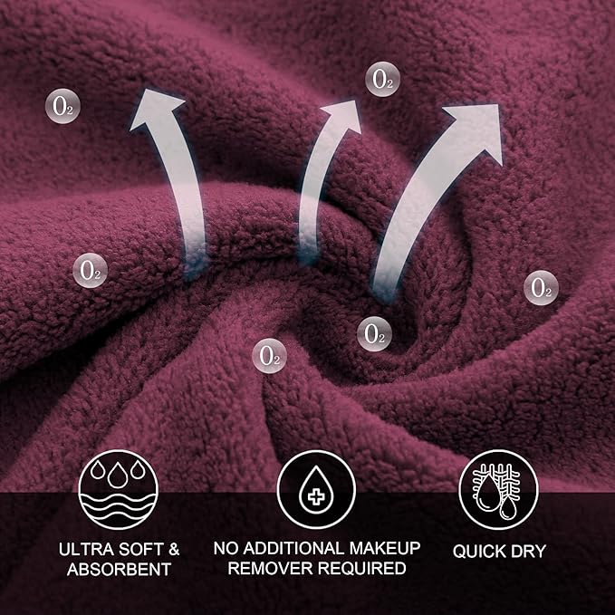 MOONQUEEN Microfiber Facial Cloths Fast Drying Washcloth 12 Pack