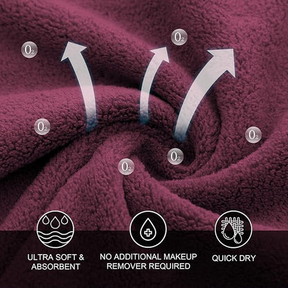 MOONQUEEN Microfiber Facial Cloths Fast Drying Washcloth 12 Pack