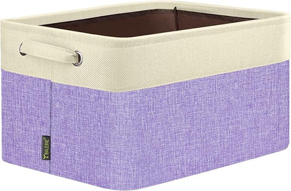 BALEINE 1 Pack Fabric Closet Storage Bins for Shelves, Linen Closet Organizers and Storage, Decorative Baskets for Organizing, Shelf, Clothes, Home, Office (Lavender, 14''x10''x8.5'')