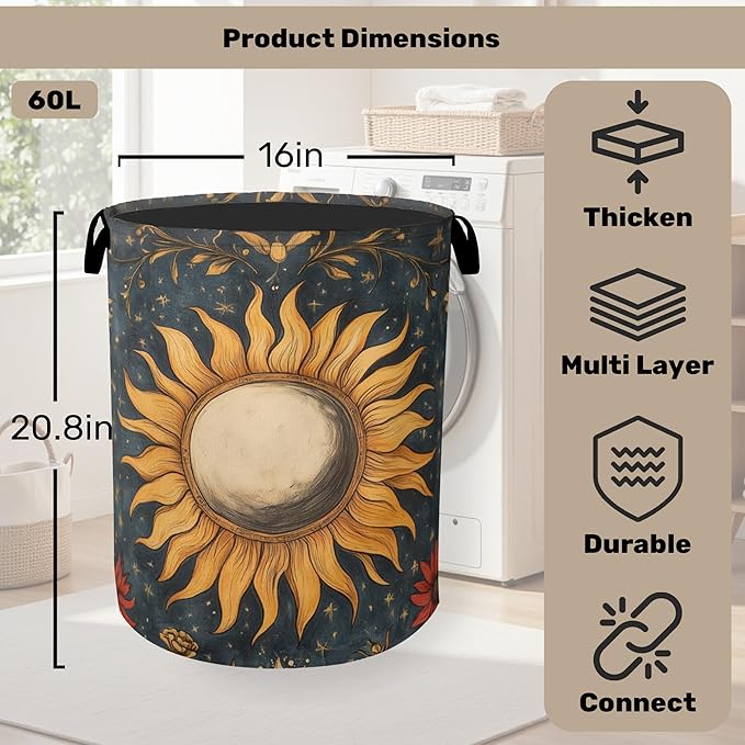 Gothic Sun Large Clothes Hamper Bag