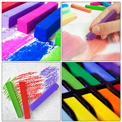 Dlicoda Soft Pastel for Artists, 24 PCS Vibrant Colors Chalk Sticks - Premium Pastel Art Supplies for Drawing, Blending, and Shading - Ideal for Adults and Beginners