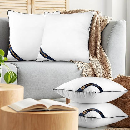 Utopia Bedding Throw Pillow Inserts (Pack of 4, White), 20 x 20 Inches Decorative Indoor Pillows for Sofa, Bed, Couch, Cushion Sham Stuffer