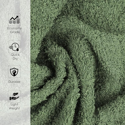 24 Pack Green Hand Towel 100% Cotton Spa Towel – 16x26 inches Highly Absorbable