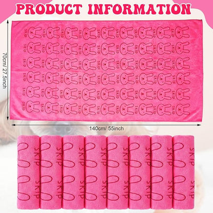 Peryiter 8 Pcs Dog Drying Towels Bulk 55'' x 28'' Pet Grooming Absorbent Microfiber Dog Bath Towels Quick Drying Puppy Bathing Towel for Small Medium Large Cats Pets Bathing Grooming(Pink)
