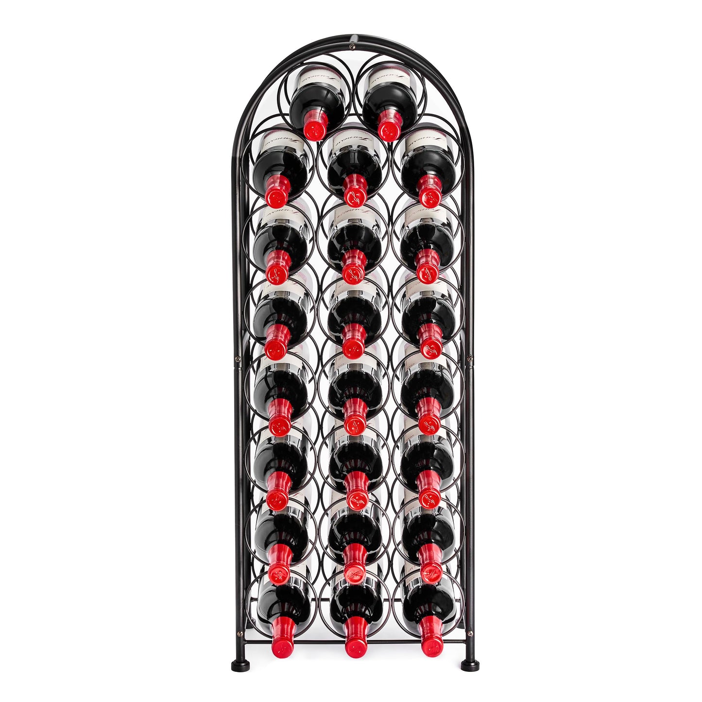 Sorbus Freestanding Wine Rack - Elegant and Unique Bordeaux Chateau Style Floor Wine Stand for 23 Wine Bottle Storage, Champagne, Metal Wine Bottle Holder Stands for Kitchen, Home Bar, Mini Wine Bar