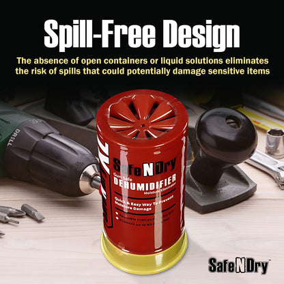 SafeNDry XL Gun Safe Dehumidifier - Portable Moisture Absorber, Prevents Corrosion, 450g Reusable Indicating Silica Gel Desiccant Canister for 60 Cubic Feet