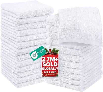 Utopia Towels 24 Pack Cotton Washcloths Set, 100% Ring Spun Cotton, Highly