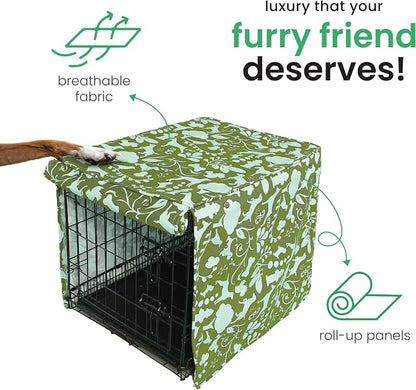 Molly Mutt Amarillo by Morning Dog Crate Cover, 100% Cotton Canvas Cover with 2 Roll-Up Panels, Ideal for Dog or Cat Crate, Durable, Washable, and Free of Harmful Chemicals, 36" x 24" x 27"