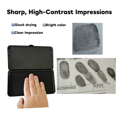Fingerprint Ink Pad Ultra-Black 6.2" – Quick-Dry, Flawless, Non-Toxic Ink for 10,000+ Clear Prints – Large Stamp Pad for Notary, ID Verification, Banks, Schools, Law Enforcement & Legal Forms