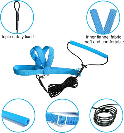 VANFAVORI Adjustable Bird Harness with 80 Inch Leash,Outdoor Flying Training Rope Kit for Bird Parrots Cockatiel S Size Weight 70-120 Grams,Blue