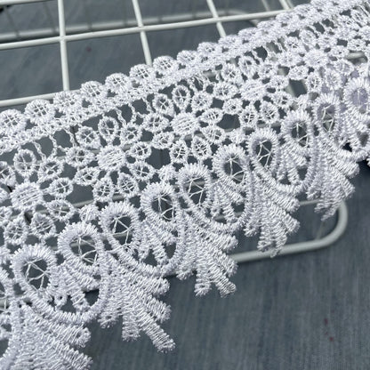 White Lace Trim 5 Yards Wide Venise Lace Ribbon Embroidered Edge Trim for Sewing DIY Crafts Wedding Applique Home Decor