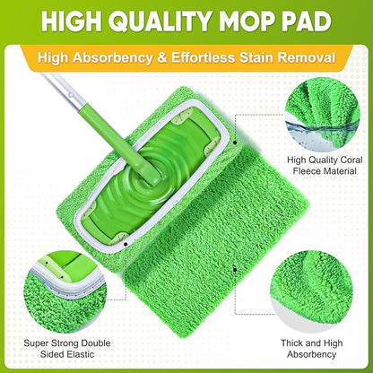 12-Pack Reusable Mop Pads Compatible