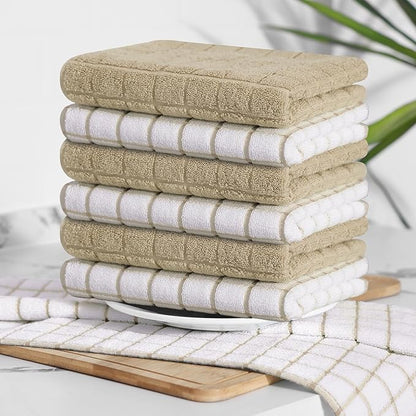 Homaxy Premium Cotton Kitchen Towels 16"x 28", Large Natural Ring Spun 390 GSM