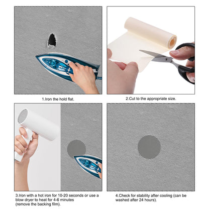 PATIKIL Fabric Patches 63x4 Inch, Iron-on Nylon Roll Fabric Patches for Clothing Waterproof Clothing Repair Decoration Kit Adhesive Fabric Patches, Navy