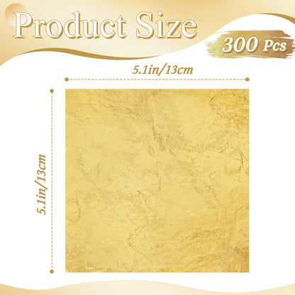 600Pcs Gold Leaf Sheets, 5.1"x5.1" Imitation Transfer Gold Leaf Sheets for Art, No Edible Glitter Gold Flakes Foil Paper Sheets for Nail Painting Jewelry Furniture Renovation & Gilding DIY Crafts