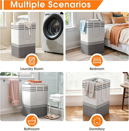 4 Pack Large Laundry Baskets, Laundry Hampers, Freestanding Waterproof