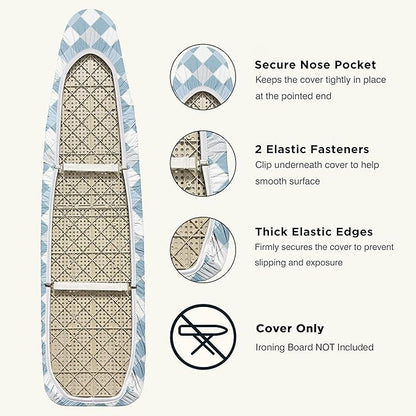 Ironing Board Cover and Pad 15"x54" Extra Thick Natural Cotton, Scorch and