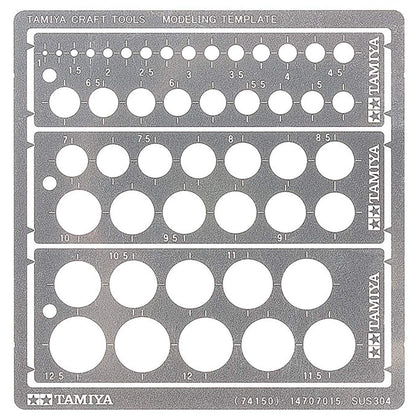 Tamiya 74150 Circle Stencil PE (3) 1-12.5 mm, Craft Tools, Model Making Accessories, 300074150