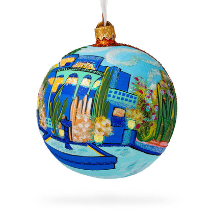 Jardin Majorelle, Marrakesh, Morocco Glass Ball Christmas Ornament 4 Inches