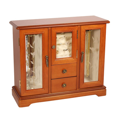 Mele Designs Trina Wooden Jewelry Box in Oak Finish