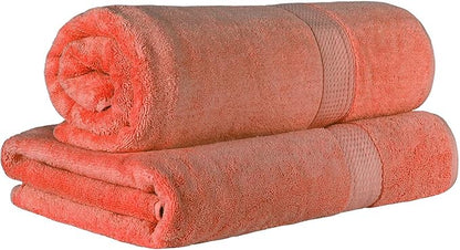 SUPERIOR Egyptian Cotton Pile Bath Sheet Set of 2, Ultra Soft Luxury Towels