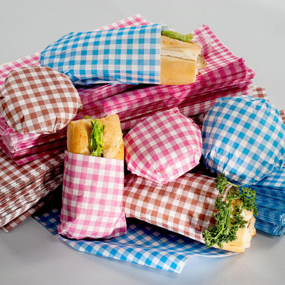 HARFINGTON 100pcs Square Stripes Wax Paper, 12" x 12", Pink
