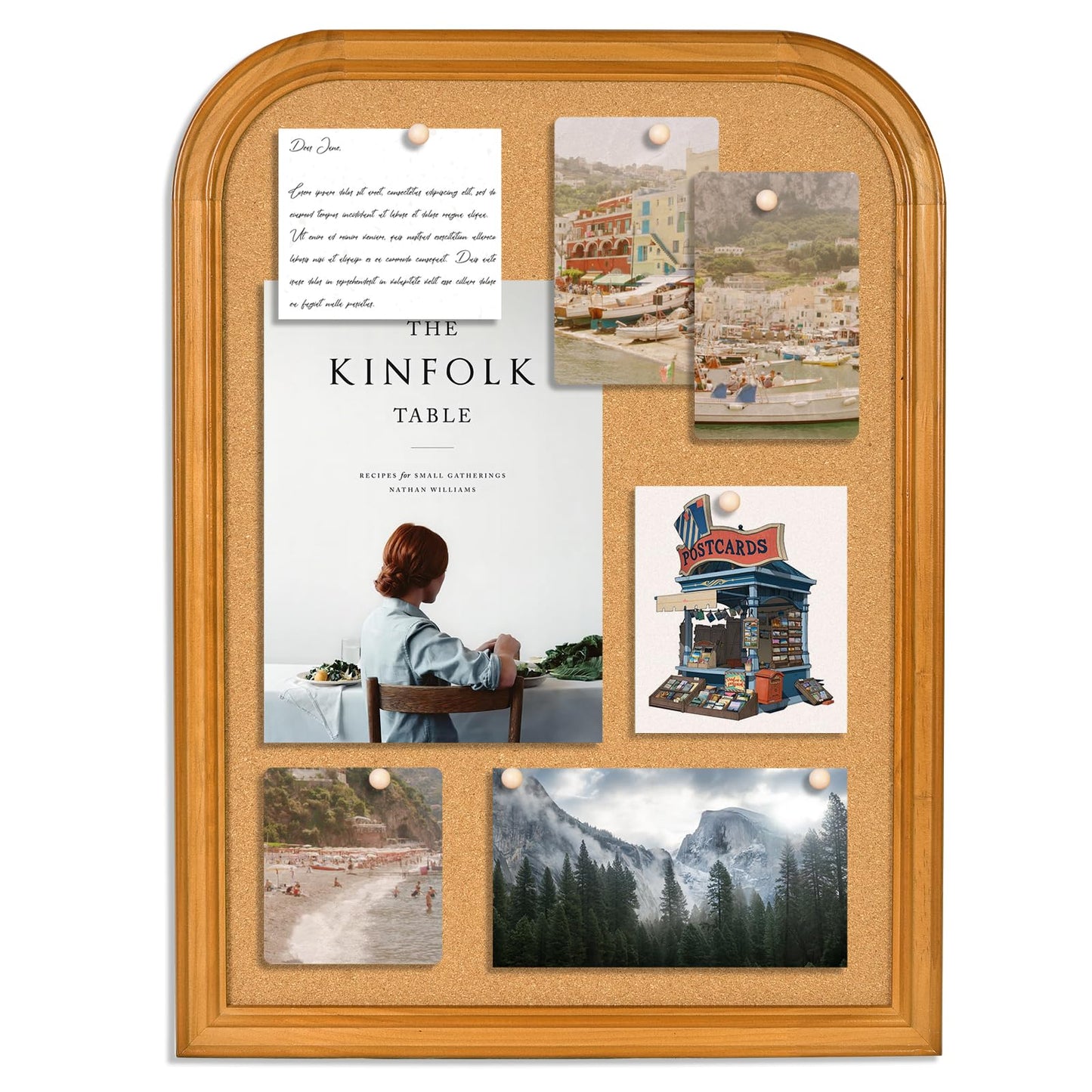 Aitakatta Cork Board for Walls, 23.6x17.7 inches Bulletin Board with Frame, Decorative Hanging Pin Board Vision Board Message Board for Office School Home Decor(2R&2S,4560,1p)