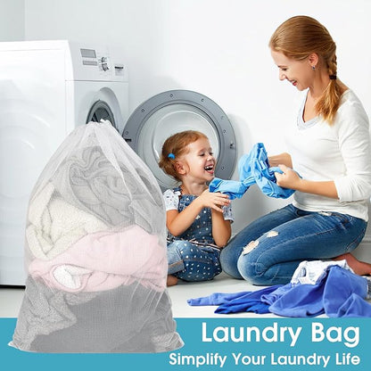 2 Pack Mesh Laundry Bags, 23 x 34 Inches Heavy Duty Mesh Laundry Bag, Large