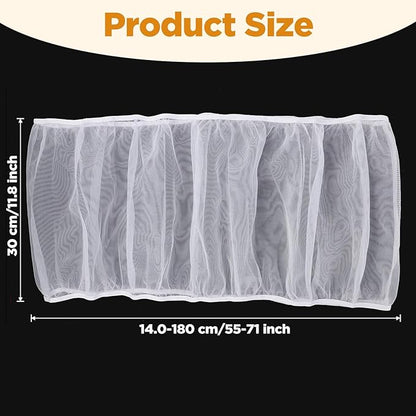 SHENLIU White Bird Cage Mesh Cover, Seed Collector Protective Meshs Cover, Adjustable Soft Breathable Mesh, Budgie Cage Bird Seed Collector Suitable for Parrot Cages Round and Square Cages