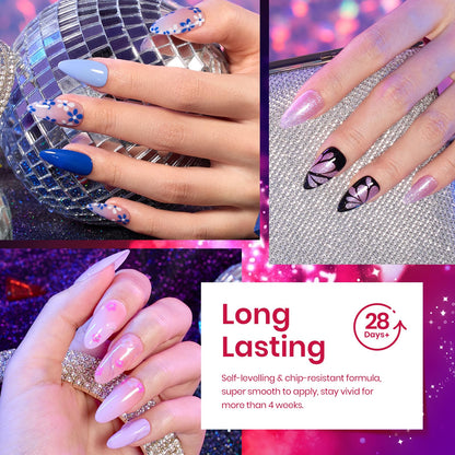 Beetles Gel Nail Polish Kit with U V Light - 80Pcs Fall Nail Fest Color Enchantment 55 Colors Gel Polish Starter Kit with Base Top Coat DIY Nails Stickers Manicure Tools Gift for Women Teens Girls