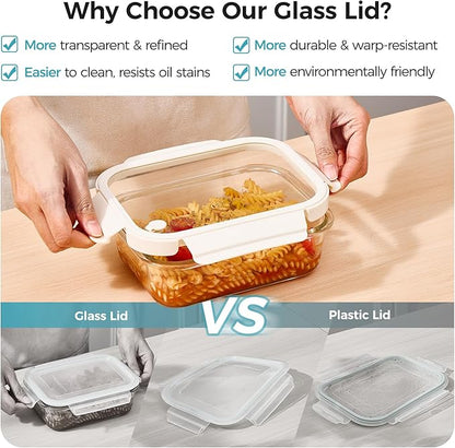 Vtopmart 5 Pack 35oz Glass Food Containers